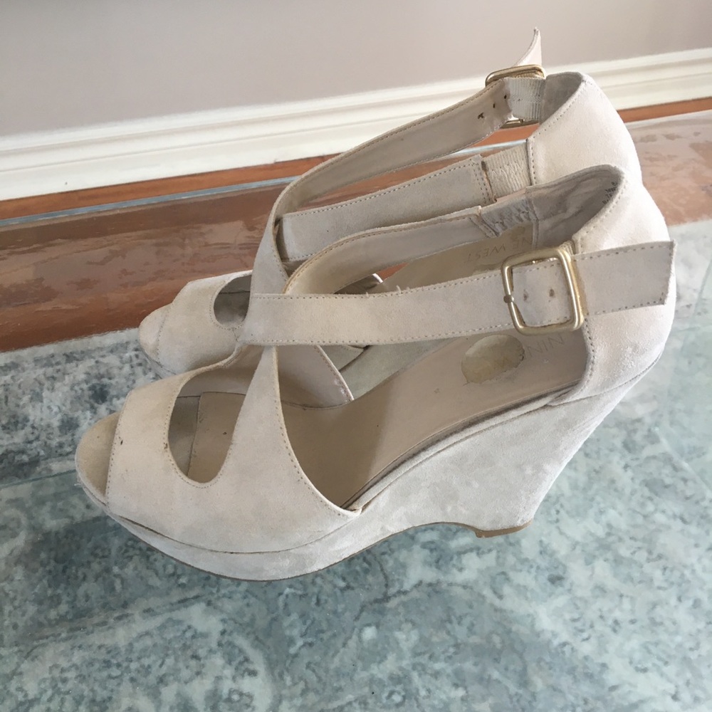 Nine West Cross Strap Wedges
